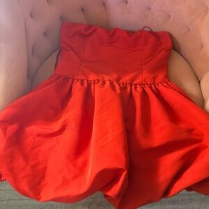 red bubble dress corset tied back ! size small $55